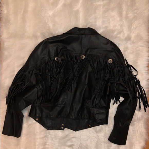 Ladies Size Small Genuine Leather Fringe Jacket - Picture 4 of 6